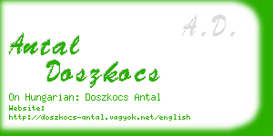 antal doszkocs business card